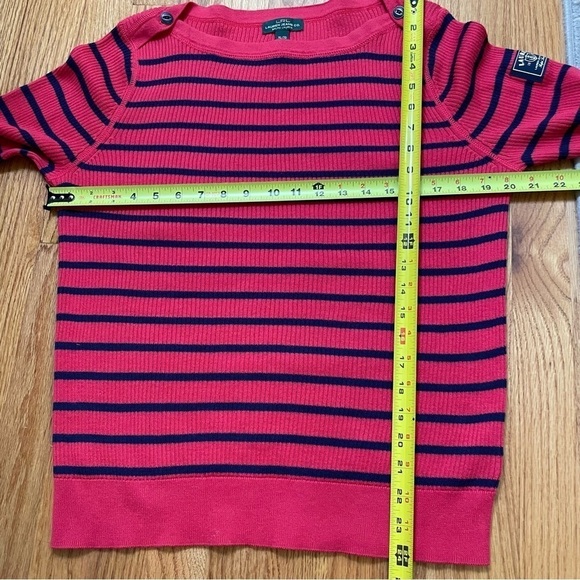 RALPH LAUREN Ribbed Nautical Stripe Boatneck Bateau Long Sleeve Cotton Shirt Top - Picture 14 of 16